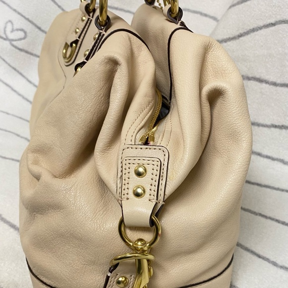 Coach Ashley Cream Leather Satchel - Picture 3 of 11